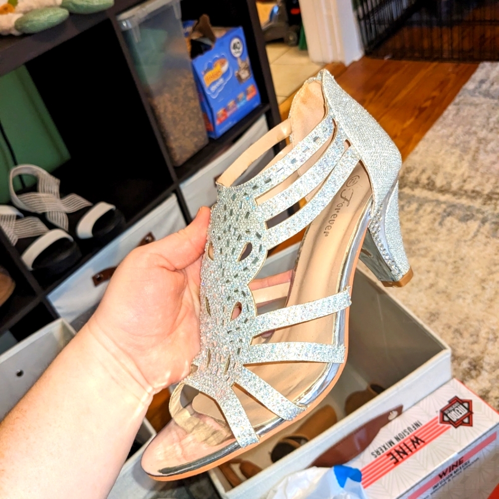Forever Silver Bling Heels